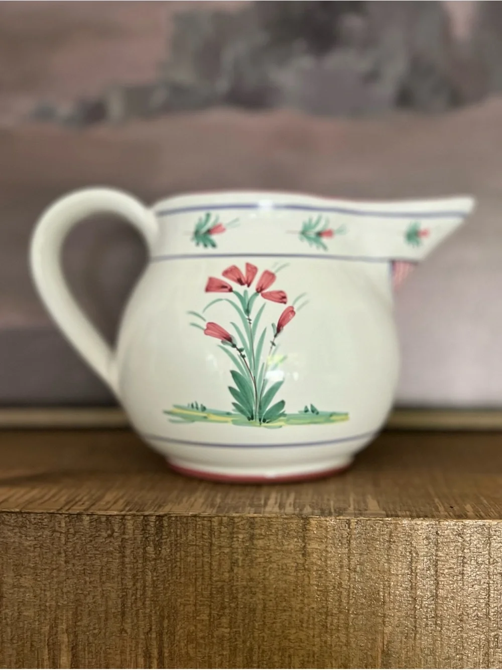 Vintage Sberna Deruta Italian Majolica Hand-Painted Pitcher Williams-Sonoma